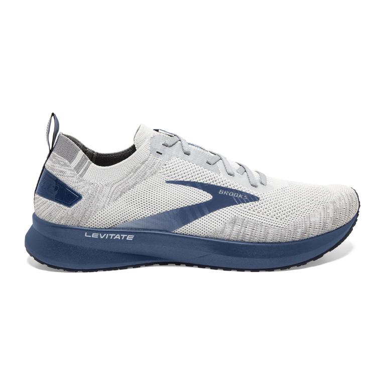 Brooks LEVITATE 4 Road Running Shoes Mens Online - Grey/Oyster/Blue (FZH536702)